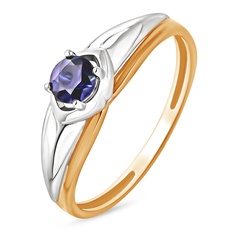 Кольцо из красного золота р. 16 585Gold 199000353, сапфир искусственный