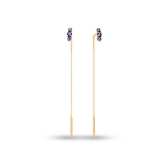 Серьги из красного золота 585Gold 102007686, сапфир искусственный