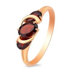 Кольцо из красного золота р. 16,5 585Gold 299000093, гранат