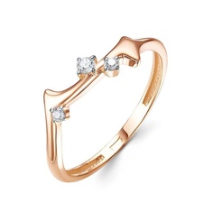 Кольцо из красного золота р. 16,5 585Gold 301012431, фианит