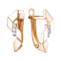 Серьги из красного золота 585Gold 302007274, фианит