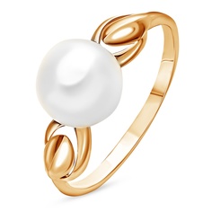 Кольцо из красного золота р. 17,5 585Gold 201014203, жемчуг