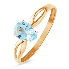 Кольцо из красного золота р. 17,5 585Gold 201014439, топаз