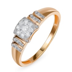 Кольцо из красного золота р. 17,5 585Gold 301012095, фианит
