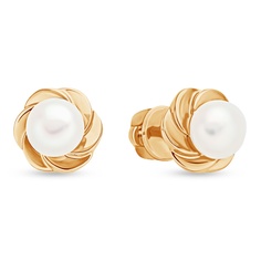 Серьги из красного золота 585Gold 202008064, жемчуг