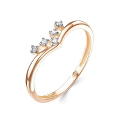 Кольцо из красного золота р. 16,5 585Gold 301012421, фианит