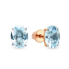 Серьги из красного золота 585Gold 202010478, топаз