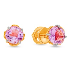 Серьги из красного золота 585Gold 202010492, аметист