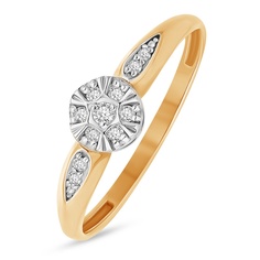 Кольцо из красного золота р. 16,5 585Gold 101015458, бриллиант