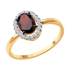 Кольцо из красного золота р. 18,5 Diamant 51-310-02049-3, фианит/гранат