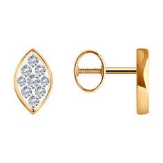 Серьги из красного золота SOKOLOV 0200242, фианит