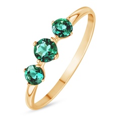 Кольцо из красного золота р. 18,5 585Gold 101015454, изумруд искусственный