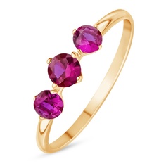 Кольцо из красного золота р. 18,5 585Gold 101015455, рубин искусственный