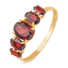 Кольцо из красного золота р. 16,5 585Gold 201007635, гранат
