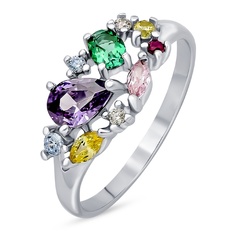 Кольцо из серебра р. 17 585Gold 701013719, изумруд искусственный\корунд искусственный