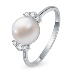 Кольцо из серебра р. 17,5 585Gold 701013437, жемчуг\фианит