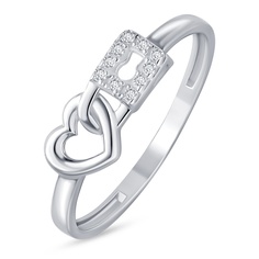 Кольцо из серебра р. 17,5 585Gold 701013497, фианит