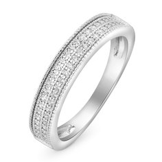 Кольцо обручальное из серебра с фианитом р. 17 585Gold 701006518