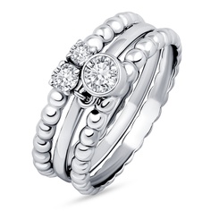 Кольцо из серебра р. 17,5 585Gold 701013892, фианит