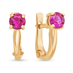 Серьги из красного золота 585Gold 102008187, рубин искусственный