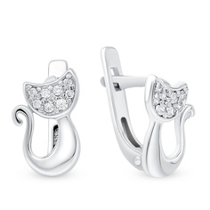Серьги из серебра 585Gold 902001032, фианит
