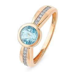 Кольцо из красного золота р. 18 585Gold 201012796, топаз\фианит