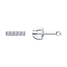 Серьги пусеты из серебра SOKOLOV 94025927, фианит