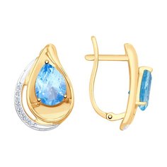 Серьги из желтого золота SOKOLOV 725555, топаз\фианит