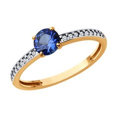 Кольцо из серебра р. 19,5 SOKOLOV 88010074, корунд искусственный\фианит