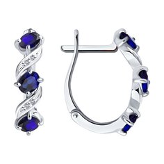 Серьги из белого золота с бриллиантом/сапфиром Diamant 52-220-00891-1