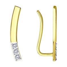 Серьги из желтого золота Diamant 53-120-01646-1, фианит