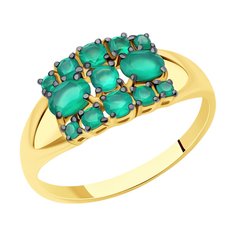 Кольцо из желтого золота р. 18 Diamant 53-310-01442-1, агат