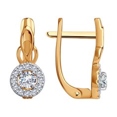 Серьги из красного золота SOKOLOV 029897, фианит