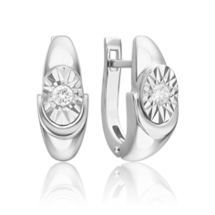 Серьги из белого золота PLATINA jewelry 02-5247-00-101-1120, бриллиант