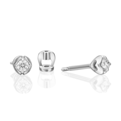 Серьги пусеты из белого золота PLATINA jewelry 02-5337-00-101-1120, бриллиант