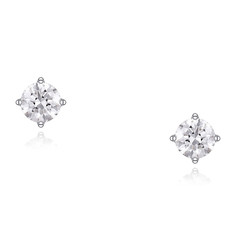 Серьги пусеты из белого золота ADAMAS 21041504/01-А51Д-41, бриллиант АДАМАС