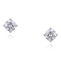 Серьги пусеты из белого золота ADAMAS 21041503/01-А51Д-41, бриллиант АДАМАС