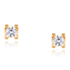 Серьги пусеты из красного золота ADAMAS 21041508/01-А50Д-41, бриллиант АДАМАС
