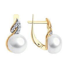 Серьги из серебра Diamant 93-320-01935-1, фианит\жемчуг