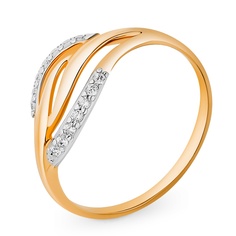 Кольцо из красного золота с фианитом р. 18 585Gold 399000157