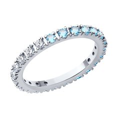 Кольцо из серебра р. 19 SOKOLOV 92014520, фианит\топаз
