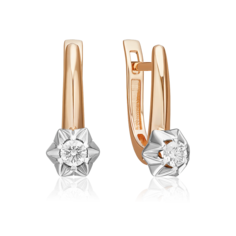 Серьги из белого/красного золота PLATINA jewelry 02-5351-00-101-1111, бриллиант