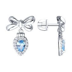 Серьги из серебра SOKOLOV 94026713, фианит