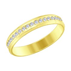 Кольцо из желтого золота р. 16 SOKOLOV 017652-2, фианит
