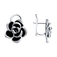Серьги из серебра SOKOLOV 94026555, фианит\эмаль