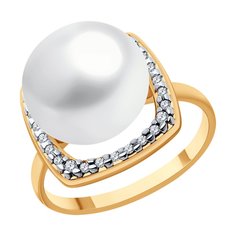 Кольцо из серебра р. 17,5 Diamant 93-310-02600-1, фианит\жемчуг
