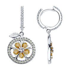 Серьги из серебра SOKOLOV 94026694, фианит