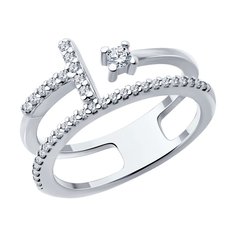 Кольцо из серебра р. 18 SOKOLOV 94014215, фианит