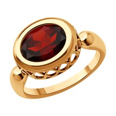 Кольцо из красного золота р. 18 SOKOLOV 716394, гранат