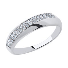 Кольцо из белого золота р. 17 Diamant 52-110-00424-1, фианит